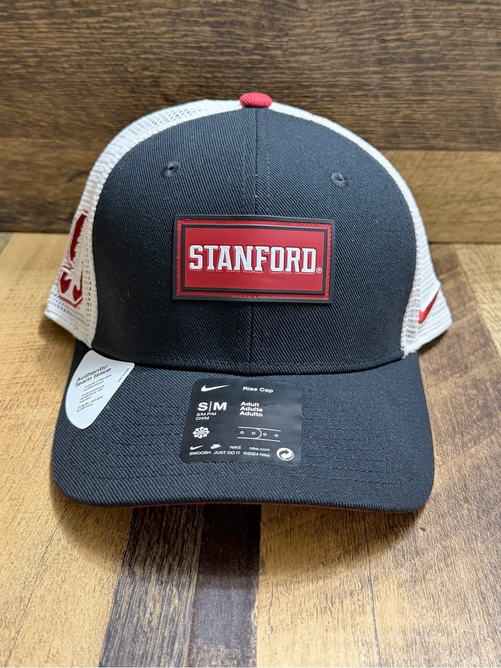 NWT Stanford University Nike Hat Cap Rise Cap Men's S/M Black Dri-FIT On-Field